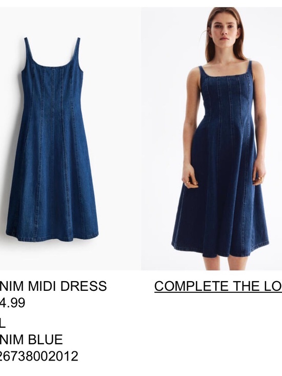 H&M Dresses & Skirts - H&M Denim Midi Dress in Denim Blue